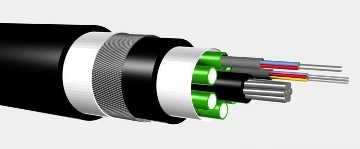 Ilustrasi kabel fiber optik, menunjukkan fungsi kabel fiber optik dalam transmisi data cepat.