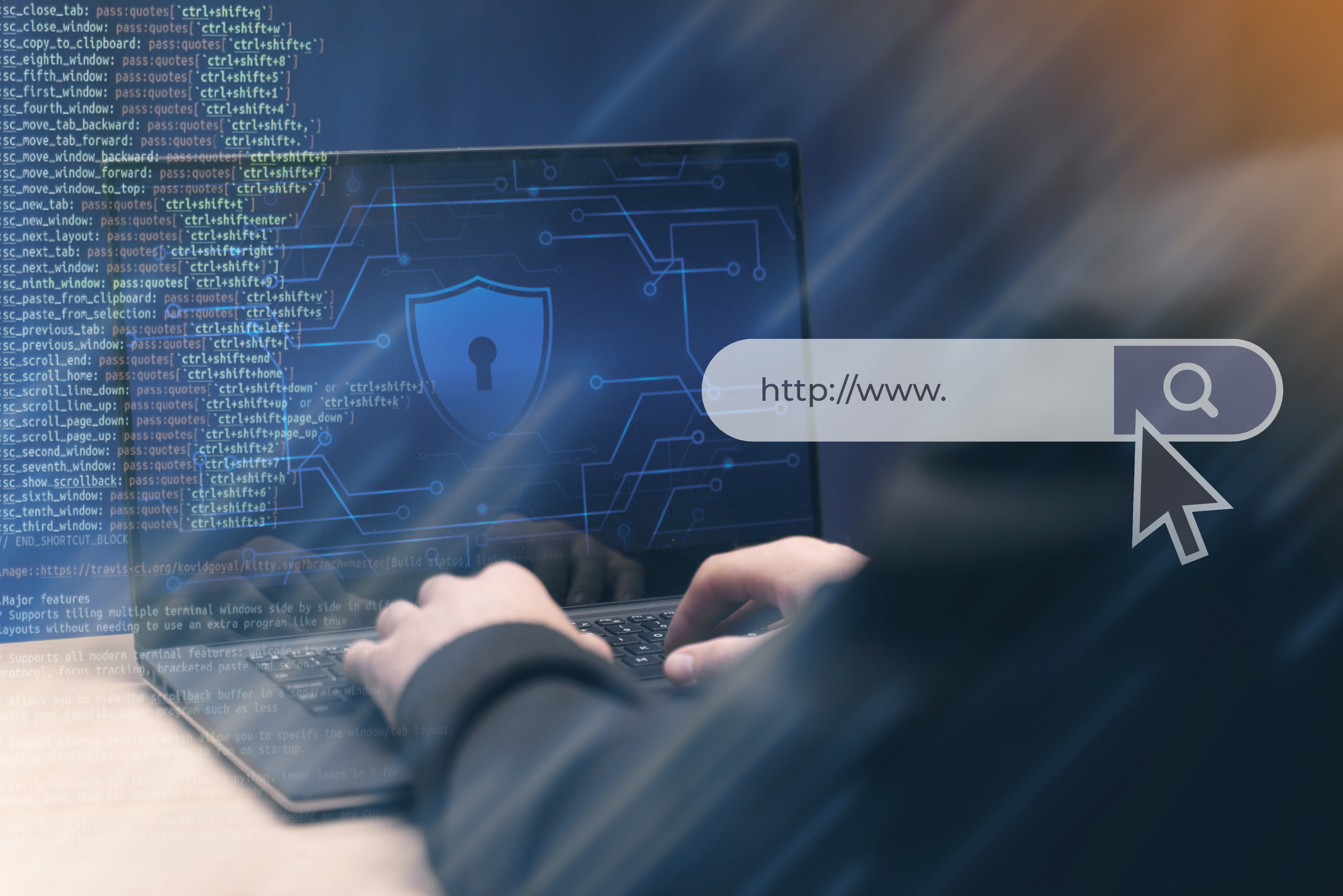 A laptop showing programming background, illustration for how to use VPN on a laptop (cara menggunakan vpn di laptop).